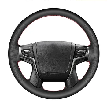 Для Toyota Land Cruiser 2016 2017 2018 2019 Land Cruiser Prado 2018 нескользящая Черная Кожаная крышка рулевого колеса Автомобиля, аксессуары