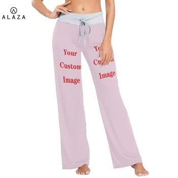 Женские длинные штаны для сна с завязками, домашние пижамы Свободного размера, с индивидуальным рисунком, Сексуальные повседневные брюки, Весенне-летняя модная одежда для сна