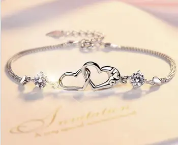 Женский браслет-цепочка с сердцем из Циркона, модный подарок для