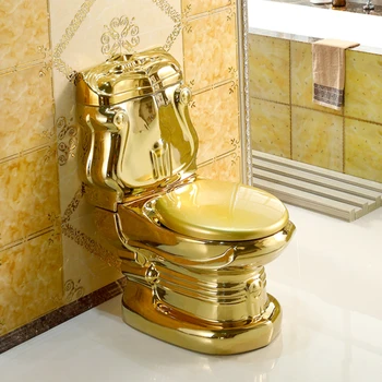 Золотой туалет европейского двора, ретро гостиничный цвет, рельефный туалет, раздельный туалет, креативный туалет.