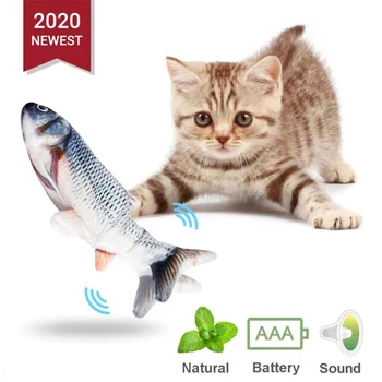 Игрушка Для Кошек Интерактивный Электронный Питомец 3D Моделирование Формы Рыбы Игрушки Из Кошачьей Мяты Игровые Принадлежности