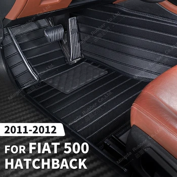 Изготовленные на заказ коврики из углеродного волокна для Fiat Fiat 500 (Хэтчбек) 2011 2012, ковровое покрытие для ног, Аксессуары для интерьера автомобиля