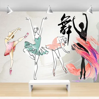 Изготовленные на заказ Современные Модные 3D Элегантные Танцевальные инструменты Фоновая стена Минималистичная Абстрактная декоративная Роспись Papel De Parede Fresco