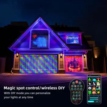 Интеллектуальная занавеска Цветная подсветка RGB Подсветка Bluetooth APP Control Рождественская фея DIY Гирлянда Декор для свадебных праздников и вечеринок