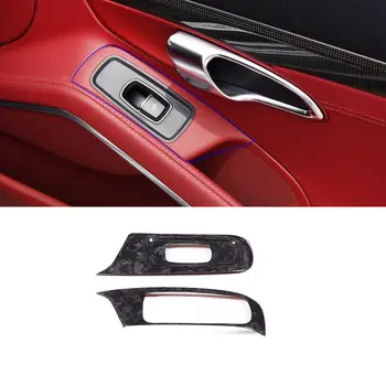 Кованая крышка переключателя стеклоподъемника из настоящего углеродного волокна для Porsche 718 911 2016-2019