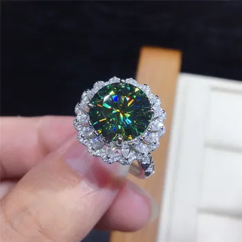 Кольцо Huitan с бриллиантово-зеленым кубическим цирконием, Роскошные женские аксессуары для колец на палец, обручальные кольца для Свадебной вечеринки, Модные украшения