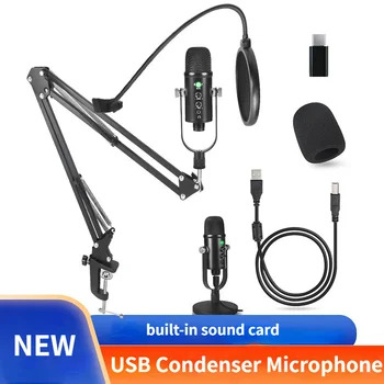 Комплект USB-конденсаторного микрофона Для записи игры на домашнем компьютере в прямом эфире с шумоподавлением Проводной микрофон
