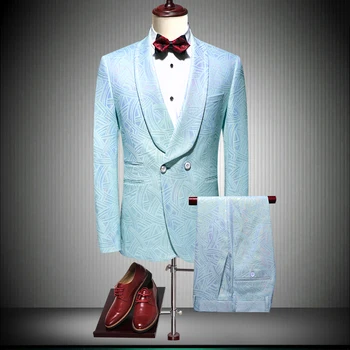 (Куртки + брюки) 2022 Брендовая одежда, Мужские Высококачественные Деловые Блейзеры/Мужской приталенный Модный Повседневный костюм из двух частей, платье жениха