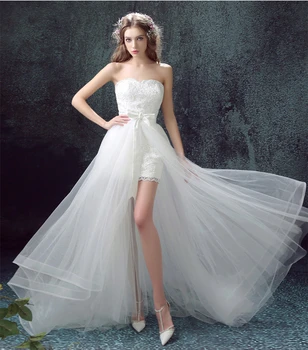 Легкие свадебные платья Dream Forest, пляжные платья с коротким шлейфом спереди и сзади, платья невесты с длинным шлейфом vestidos elegantes para mujer robe de mariée