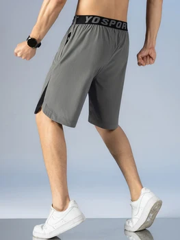 Летние Мужские толстовки с карманами на молнии, быстросохнущие тренировочные шорты для спортзала, Мужская спортивная одежда Больших размеров, Свободные повседневные короткие брюки 6XL