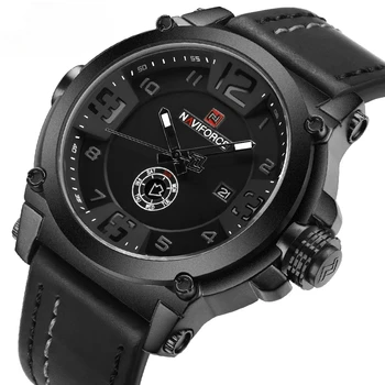Модные мужские кварцевые часы с кожаным ремешком Военные наручные часы Мужские Топ люксовый бренд Спортивные водонепроницаемые мужские часы