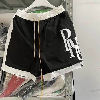 Модные Уличные Мужские шорты RHUDE с боковым логотипом New York Limited, бриджи Rhude