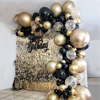 Набор для гирлянды из воздушных шаров из черного золота, набор для арки, конфетти, Латексный шар, 30-й, 40-й, 50-й день рождения, Украшения из воздушных шаров для взрослых, детский душ