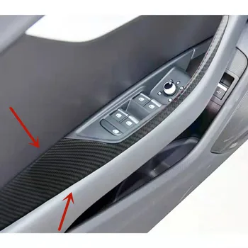 Наклейка На Внутреннюю Дверную Ручку Из Углеродного Волокна Для Audi A4 A5 B9 17-18 Автомобильные Аксессуары