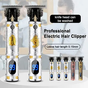 Новый ЖК-дисплей для профессионального парикмахера T9 USB-машинка для стрижки волос, Электрическая машинка для стрижки волос, Перезаряжаемая Мужская Беспроводная машинка для стрижки волос