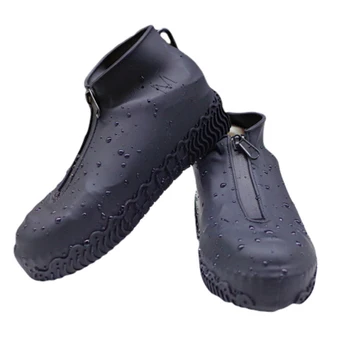 Новый резиновый чехол для обуви на молнии Унисекс Для женщин и мужчин Многоразовые водонепроницаемые чехлы для обуви Белые Черные нескользящие силиконовые дождевики для обуви