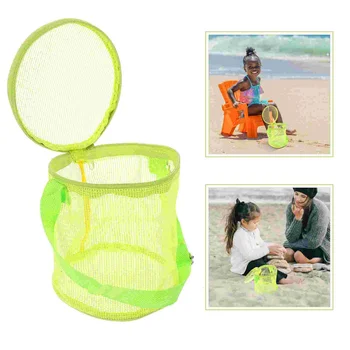 Пляжная сумка для хранения Большой емкости Для детей, Детское портативное ведро с сеткой