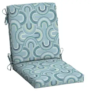 Подушка для обеденного стула Arden Selections на открытом воздухе 20 x 20, геометрический цвет прибрежного синего цвета