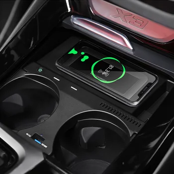 Подходит для BMW X3 X4 2019 2020 2021 2022 автомобильное беспроводное зарядное устройство QI, зарядная пластина, держатель мобильного телефона, аксессуары