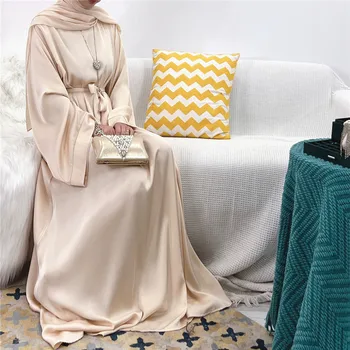Рамадан Атласная Абайя Турция Исламский Пакистан Мусульманский Хиджаб Скромное Длинное Платье Abayas Для Женщин Robe Longue Femme Musulmane Vestidos