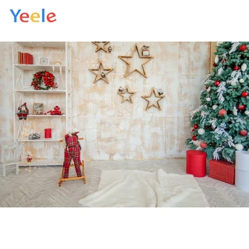 Рождественская елка, Звезда, Полка для ковра, Деревянный пол, Фотография Фона для Дня рождения ребенка, Изготовленный на заказ Фотографический фон для фотостудии