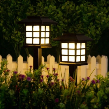 Светодиодная Солнечная лампа для лужайки, Уличные лампы для дорожек, Водонепроницаемый светодиодный напольный светильник, ночник для украшения сада, двора, ландшафта