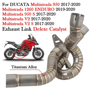 Слипоны Для DUCATA Multistrada 950 V2 S 1260 ENDURO 2017-2020 Мотоциклетный Выхлоп Из Титанового Сплава Для Удаления Катализатора Среднего Звена