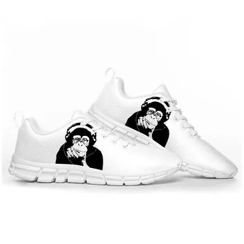 Спортивная обувь Banksy Thinking Chimp, мужская Женская обувь для подростков, Детские кроссовки, Повседневная высококачественная парная обувь белого цвета