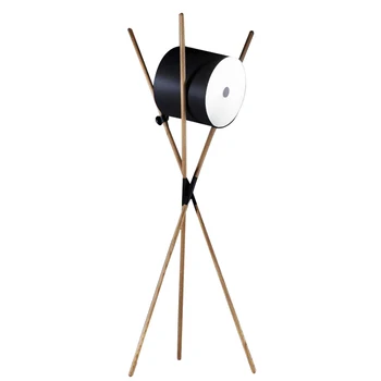 трехугольный торшер из массива дерева, скандинавская модель лежащего барабана, креативная постмодернистская кожаная настольная лампа