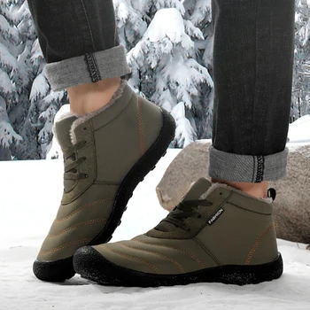 Хорошая зимняя мужская обувь, уличные ботинки, теплая обувь, водонепроницаемые зимние ботинки, нескользящие ботильоны, Botas Zapatos De Hombre