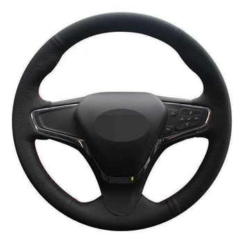 Чехол на руль автомобиля, сшитый вручную вручную из черной натуральной кожи Для Chevrolet Cruze 2014-2018 Volt 2016 2017, Новый Cruze