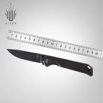 Эксклюзивный нож Kizer Mojave Складной V4458.2E8 Begleiter 2 с медной ручкой и Черным лезвием из стали N690, Походный нож для кемпинга